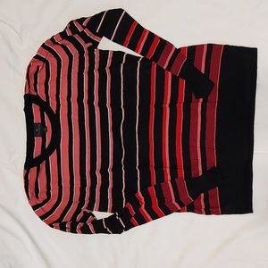Worthington Pink and Red Striped Sweater - L